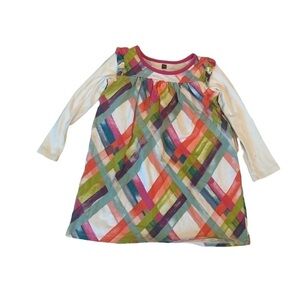 Tea Collection Plaid Mighty Mini Dress Rainbow Size 5